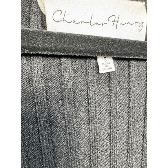 Charles Henry Black Ribbed Bodycon Soft Sweater Dress Small New With Tags - Picture 2 of 6